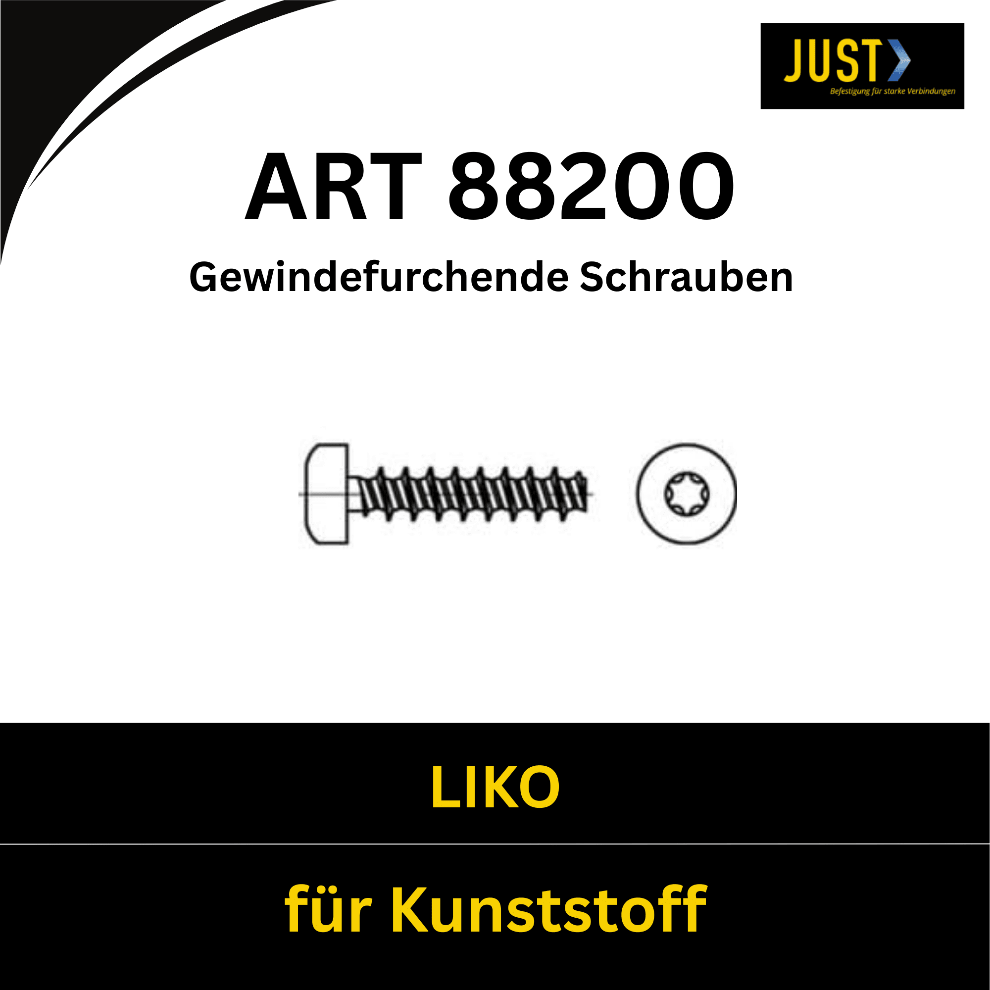 Bild für Kategorie ART 88200 ➤ gewindefurchende Schrauben LIKO - für Kunststoff
